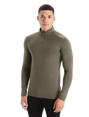 Base Layers Icebreaker Merino 200 Oasis Long Sleeve Half Zip Thermal Top Homme Vert Olive | FR 1358PJJQ